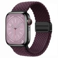 For Apple Watch Ultra 49mm Nylon Woven Magnetic Fold Buckle Watch Band(Crimson Cherry)