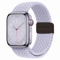 For Apple Watch Series 7 41mm Nylon Woven Magnetic Fold Buckle Watch Band(Misty Purple)