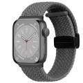 For Apple Watch Series 7 45mm Nylon Woven Magnetic Fold Buckle Watch Band(Grey)