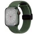 For Apple Watch Series 5 44mm Nylon Woven Magnetic Fold Buckle Watch Band(Green)