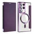 For Samsung Galaxy S22 Ultra 5G MagSafe Magnetic RFID Anti-theft Leather Phone Case(Purple)