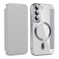 For Samsung Galaxy S22+ 5G MagSafe Magnetic RFID Anti-theft Leather Phone Case(Grey)