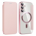 For Samsung Galaxy S23 FE 5G MagSafe Magnetic RFID Anti-theft Leather Phone Case(Pink)