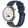 For Huawei Watch GT4 41mm Official Steps Style Silver Buckle Silicone Watch Band(Midnight)