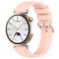 For Huawei Watch GT4 41mm Official Steps Style Silver Buckle Silicone Watch Band(Pink)