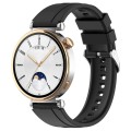 For Huawei Watch GT4 41mm Official Steps Style Silver Buckle Silicone Watch Band(Black)