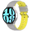 For Samsung Galaxy Watch 6 Classic Two Color Horizontal Silicone Watch Band(Grey Yellow)