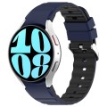 For Samsung Galaxy Watch 3 41mm Two Color Horizontal Silicone Watch Band(Blue Black)