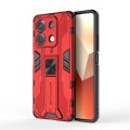 For Redmi Note 13 5G Supersonic Armor PC Hybrid TPU Phone Case(Red)