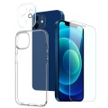 For iPhone 12 mini NORTHJO 3 in 1 TPU Phone Case with Screen Film and Lens Film(Clear)