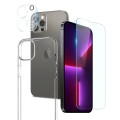 For iPhone 13 Pro NORTHJO 3 in 1 TPU Phone Case with Screen Film and Lens Film(Clear)