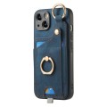 For iPhone 6 / 6s Retro Skin-feel Ring Card Bag Phone Case with Hang Loop(Blue)
