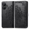 For Infinix Hot 30i Mandala Flower Embossed Leather Phone Case(Black)