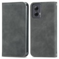 For Motorola Moto G Power 5G 2024 Retro Skin Feel Magnetic Flip Leather Phone Case(Grey)