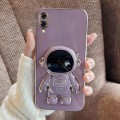For Samsung Galaxy A02 EU Electroplating Astronaut Holder Phone Case(Purple)
