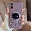 For Samsung Galaxy A03 Electroplating Astronaut Holder Phone Case(Purple)