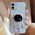 For Samsung Galaxy A03 Electroplating Astronaut Holder Phone Case(Blue)