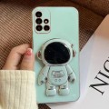 For Samsung Galaxy M51 Electroplating Astronaut Holder Phone Case(Green)
