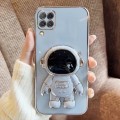 For Samsung Galaxy M53 Electroplating Astronaut Holder Phone Case(Blue)