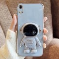 For Samsung Galaxy A03 Core Electroplating Astronaut Holder Phone Case(Blue)