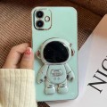 For Samsung Galaxy A04 Electroplating Astronaut Holder Phone Case(Green)