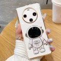 For Huawei Mate 60 Electroplating Astronaut Holder Phone Case(White)