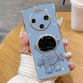 For Huawei Mate 60 Electroplating Astronaut Holder Phone Case(Blue)