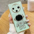 For Huawei Mate 60 Pro Electroplating Astronaut Holder Phone Case(Green)
