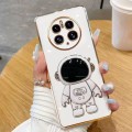 For Huawei Mate 50 Pro Electroplating Astronaut Holder Phone Case(White)