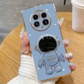 For Huawei Mate 50 Pro Electroplating Astronaut Holder Phone Case(Blue)