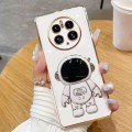 For Huawei Mate 50 Electroplating Astronaut Holder Phone Case(White)