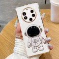 For Huawei Mate 40 Pro+ Electroplating Astronaut Holder Phone Case(White)