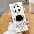 For Huawei Mate 40 Pro Electroplating Astronaut Holder Phone Case(White)