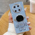 For Huawei Mate 40 Pro Electroplating Astronaut Holder Phone Case(Blue)