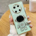 For Huawei Mate 40 Pro Electroplating Astronaut Holder Phone Case(Green)