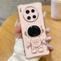 For Huawei Mate 40 / 40E Electroplating Astronaut Holder Phone Case(Pink)