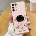 For Huawei P40 Pro+ Electroplating Astronaut Holder Phone Case(Pink)