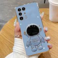 For Huawei P40 Pro+ Electroplating Astronaut Holder Phone Case(Blue)