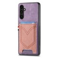 For Samsung Galaxy A54 5G Denim Texture Leather Skin Phone Case with Card Slot(Purple)
