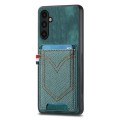 For Samsung Galaxy A54 5G Denim Texture Leather Skin Phone Case with Card Slot(Green)