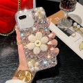 For iPhone 7 Plus / 8 Plus Sunflower Holder Hand-set Diamond PC Phone Case(Pink)