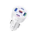 TE-P50 65W PD30W Type-C x 2 + USB x 3 Multi Port Car Charger(White)