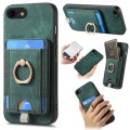 For iPhone 6 Plus / 6s Plus Retro Splitable Magnetic Card Bag Leather Phone Case(Green)