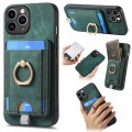 For iPhone 11 Pro  Max Retro Splitable Magnetic Card Bag Leather Phone Case(Green)