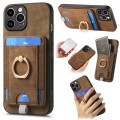 For iPhone 12 Pro Retro Splitable Magnetic Card Bag Leather Phone Case(Brown)