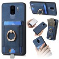 For Samsung Galaxy S9+ Retro Splitable Magnetic Card Bag Leather Phone Case(Blue)