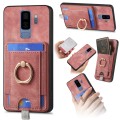 For Samsung Galaxy S9+ Retro Splitable Magnetic Card Bag Leather Phone Case(Pink)
