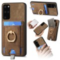 For Samsung Galaxy S20+ Retro Splitable Magnetic Card Bag Leather Phone Case(Brown)