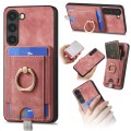 For Samsung Galaxy S21+ 5G Retro Splitable Magnetic Card Bag Leather Phone Case(Pink)