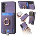 For Samsung Galaxy S21+ 5G Retro Splitable Magnetic Card Bag Leather Phone Case(Purple)